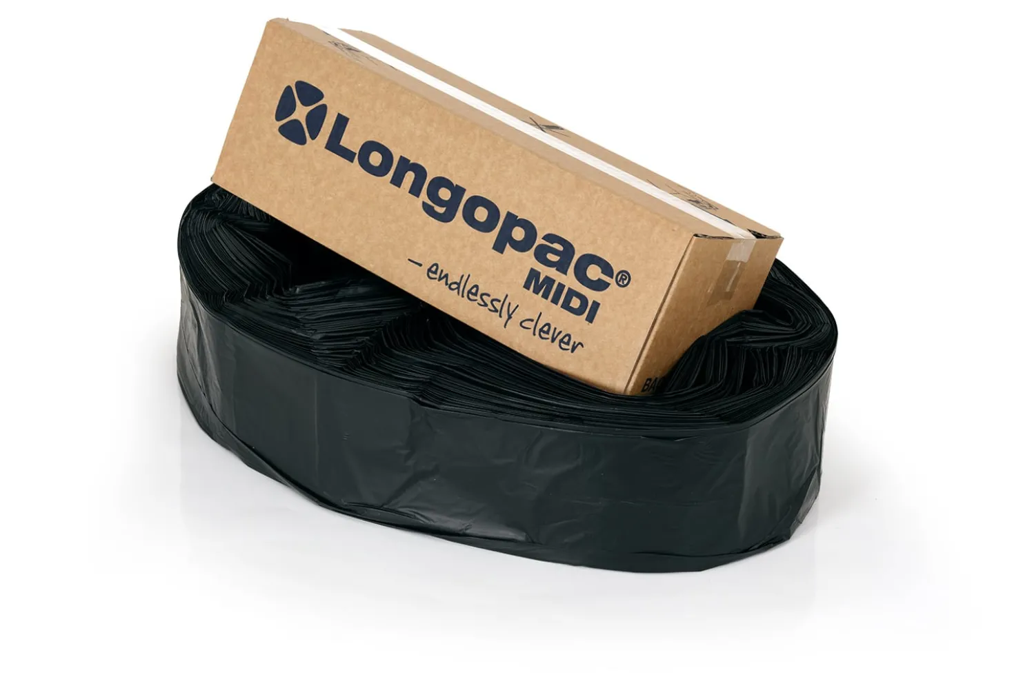 Sopsäcksslang Longopac Midi, svart, 85 meter