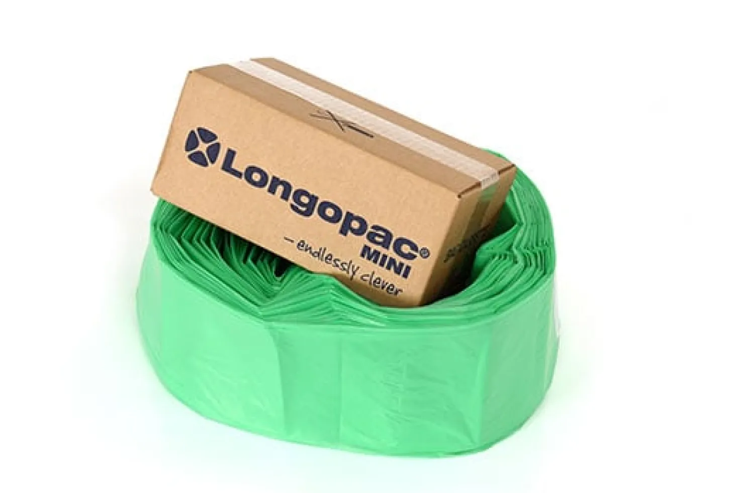 Sopsäcksslang Longopac Mini, grön, 60 meter