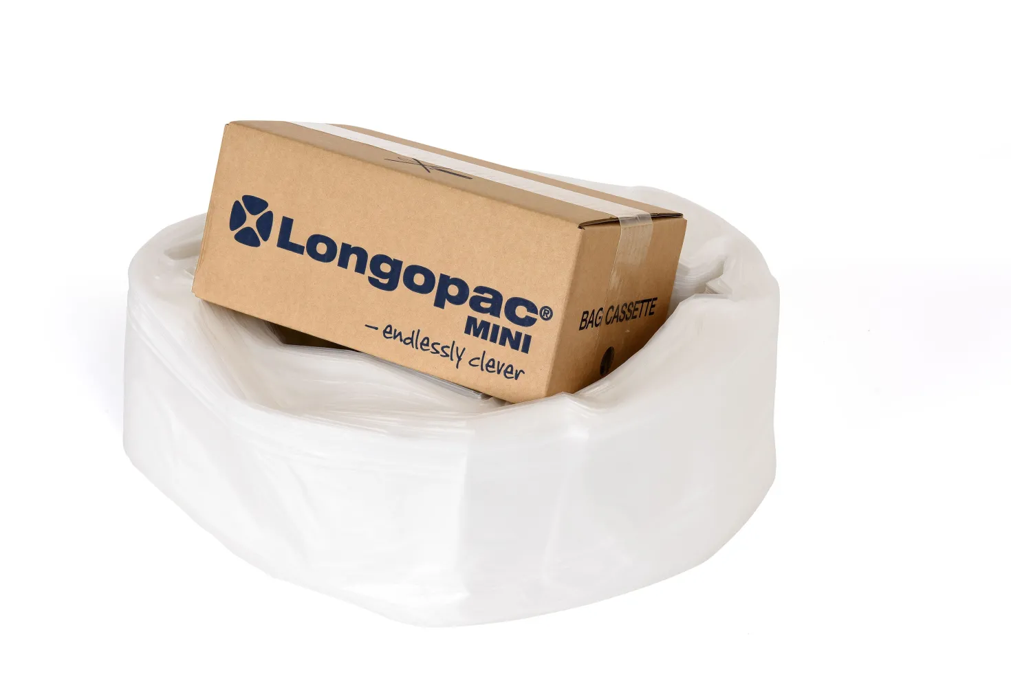 Sopsäcksslang Longopac Mini, transparent, inkl. tätningsclips