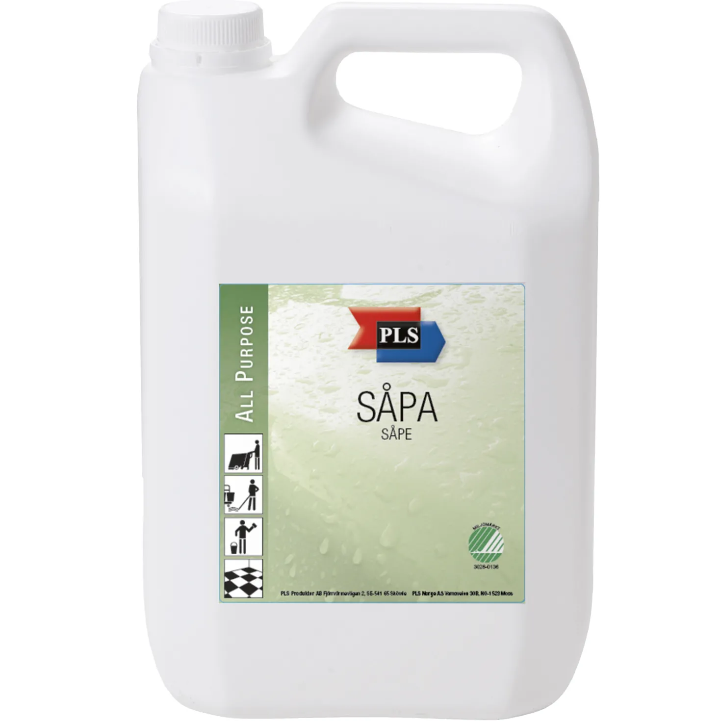 Såpa PLS Grön, Svanenmärkt, 5 liter