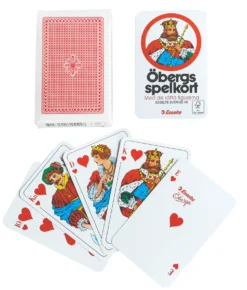 Spelkort Esselte Öbergs Poker, röd baksida, 52 kort + jokrar