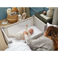 Spjälsäng SHNUGGLE Bedside Crib Air, ljusbrun, 7 höjdlägen