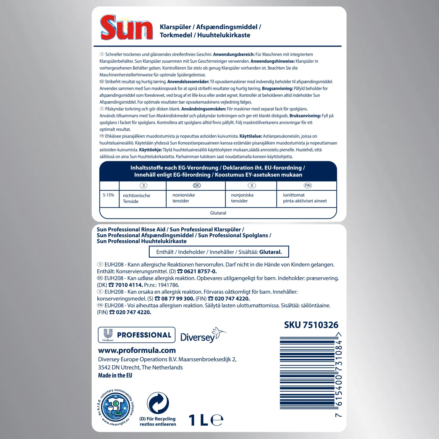 Spolglans Sun Professional Pro Formula, 1L