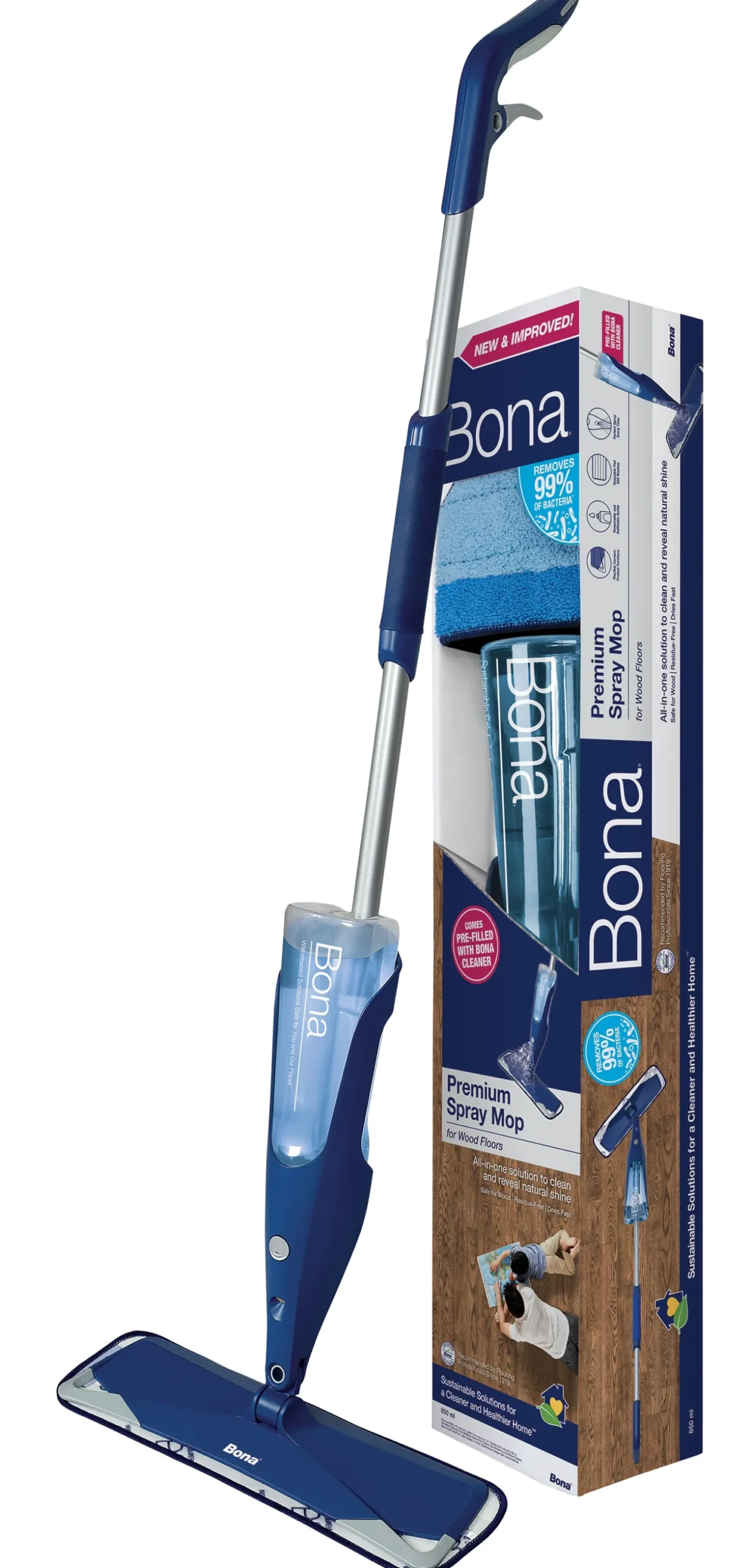 Spraymopp Bona Spray Mop för trägolv, mikrofiberdyna