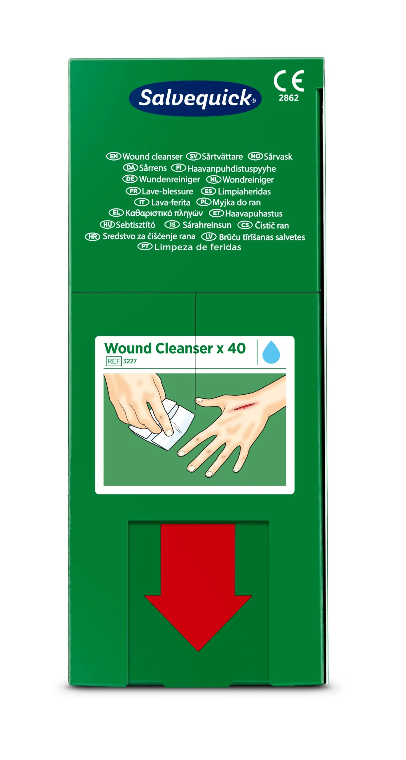 Sårtvätt Salvequick Refill 3227, steril saltlösning, 40 st