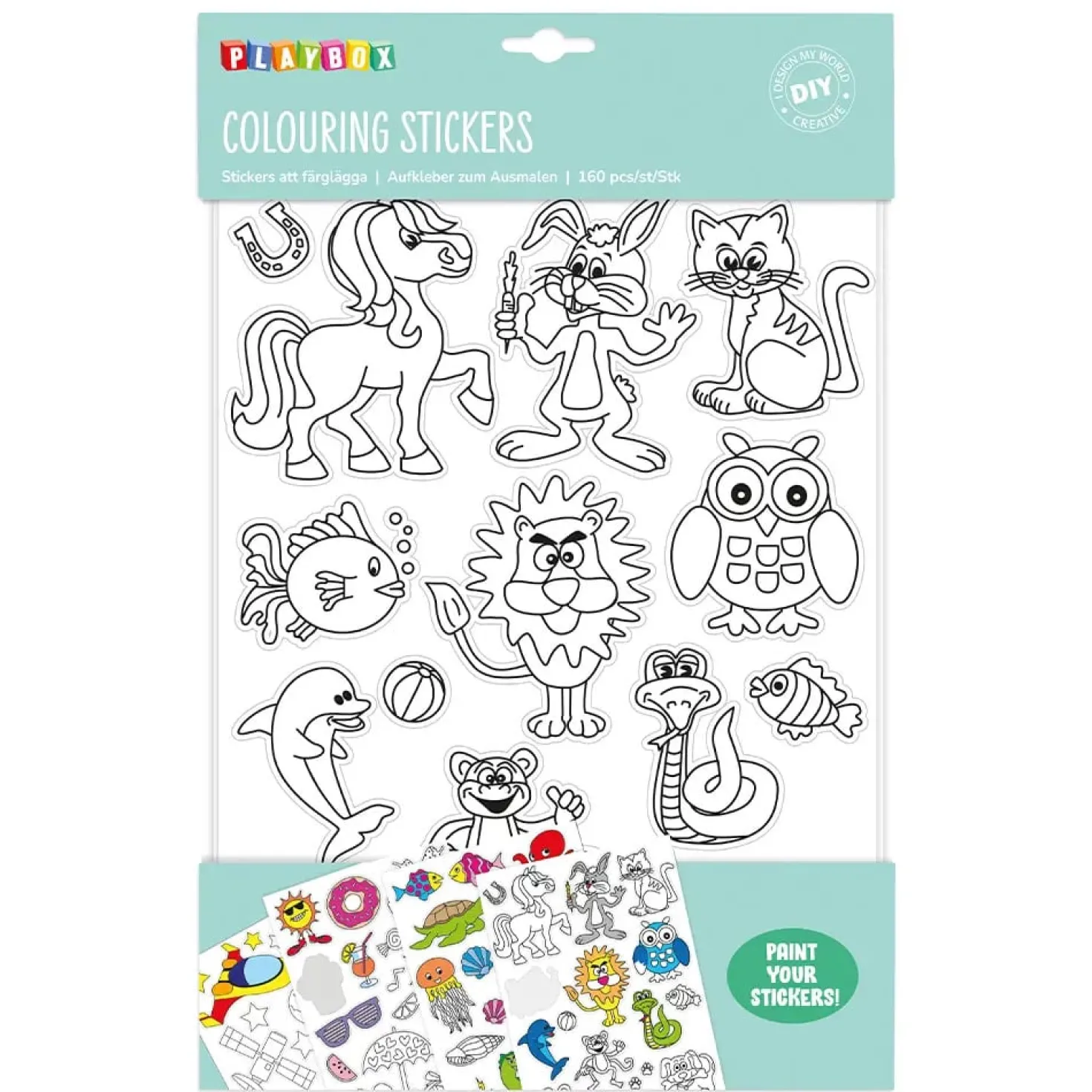 Stickers att färglägga Playbox, 10 ark