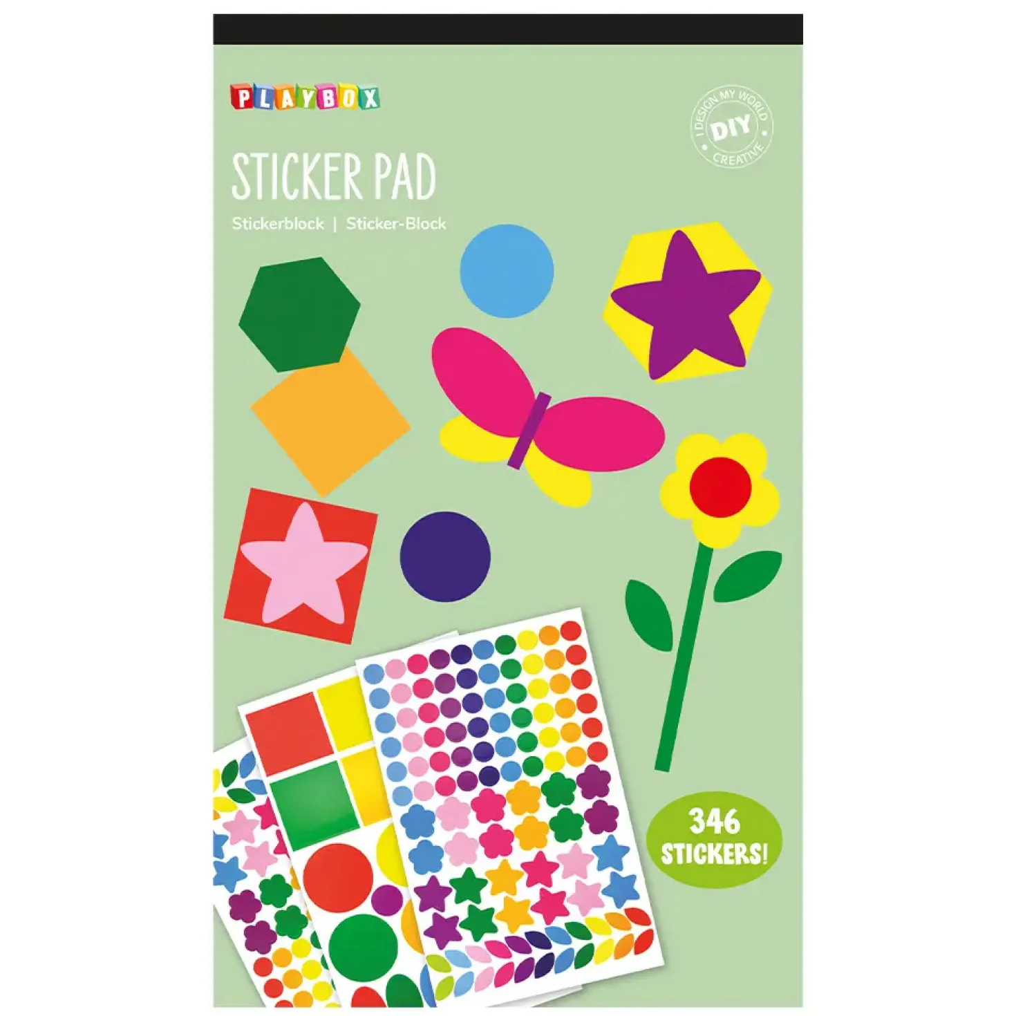 Stickers Playbox Scrapbook, blandade färger och former
