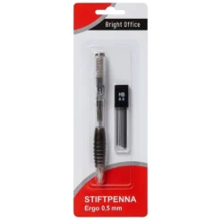 Stiftpenna Bright Office Ergo 0,5 mm, svart, inkl stift
