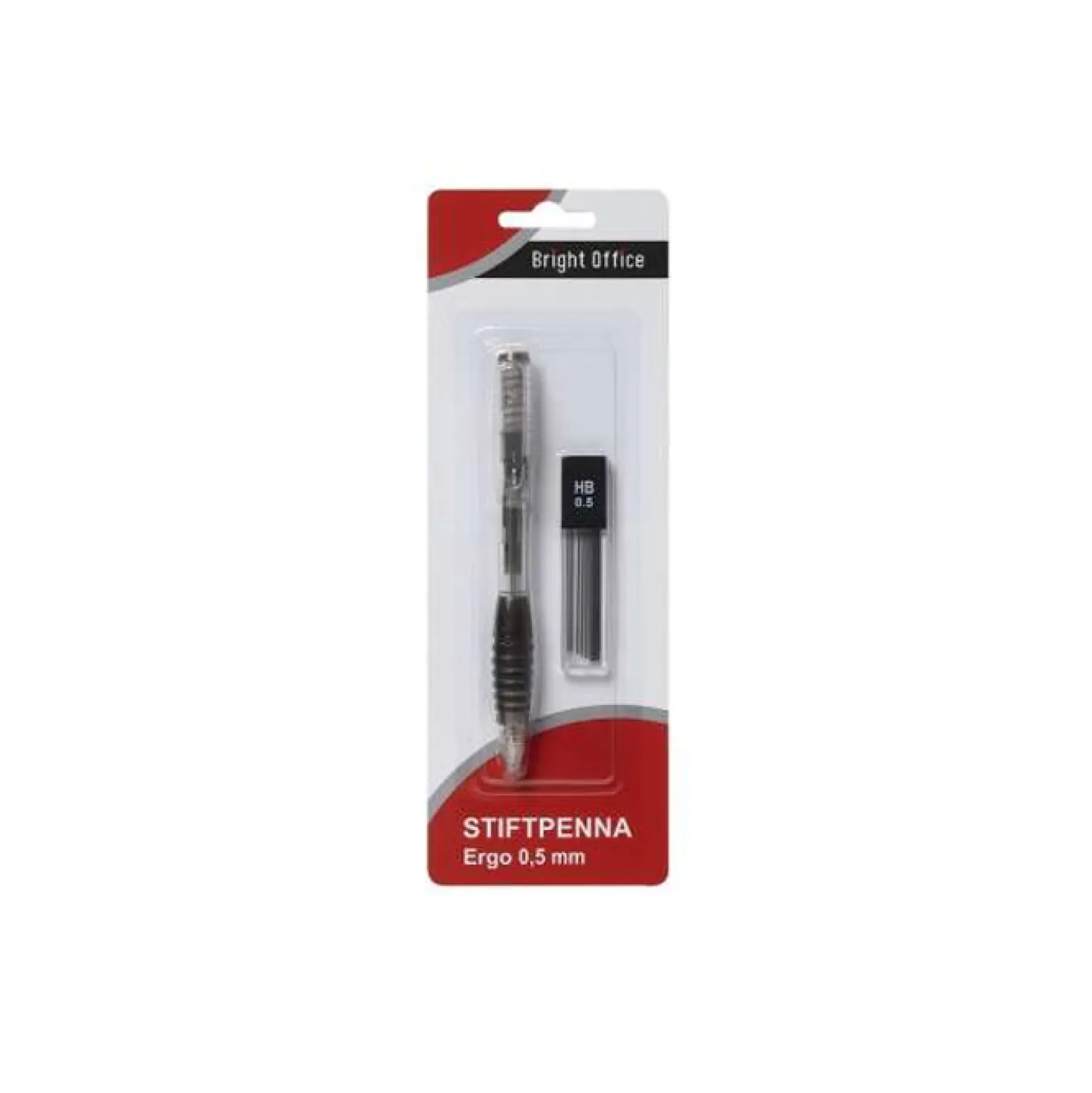 Stiftpenna Bright Office Ergo 0,5 mm, svart, inkl stift
