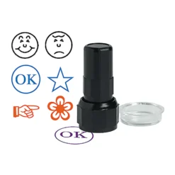 Stämpel Unistamp Blomma Självfärgande, röd, 12 mm