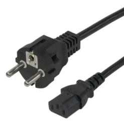 Strömkabel Deltaco CEE 7/7 till C13, svart, 3m