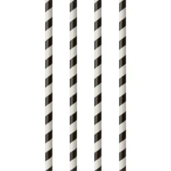 Sugrör Papstar Pure Randig, papper, vit/svart, 20 cm, 100 st