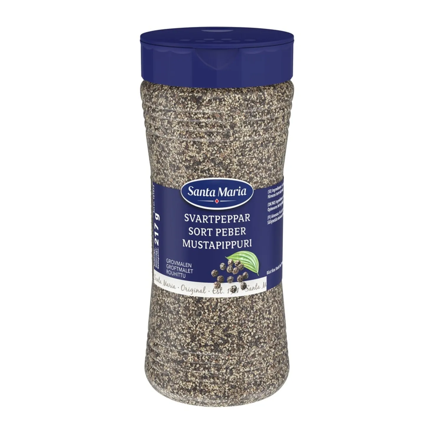 Svartpeppar Santa Maria Grovmalen, 217 g plastburk