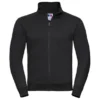 Sweatjacka Russell Authentic Fullzip Herr, kammad bomull, svart