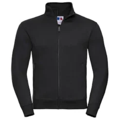 Sweatjacka Russell Authentic Fullzip Herr, kammad bomull, svart