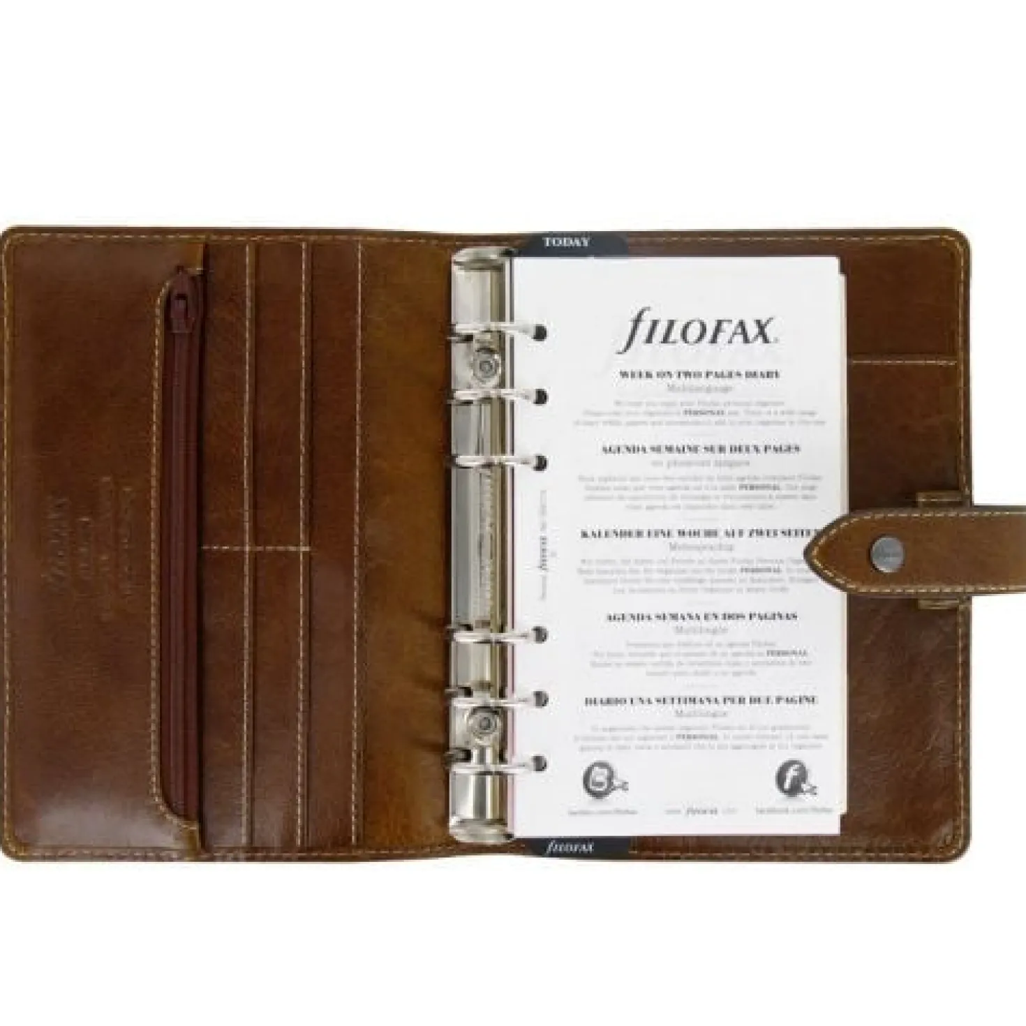 Systemkalenderpärm Filofax Malden Personal, brun, 23 mm ringar