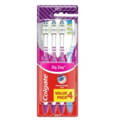 Tandborste Colgate Zig Zag Antibac Soft, mjuk, 4 st