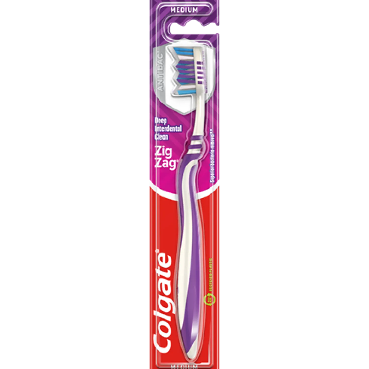 Tandborste Colgate Zig Zag, medium, 25% återvunnen plast