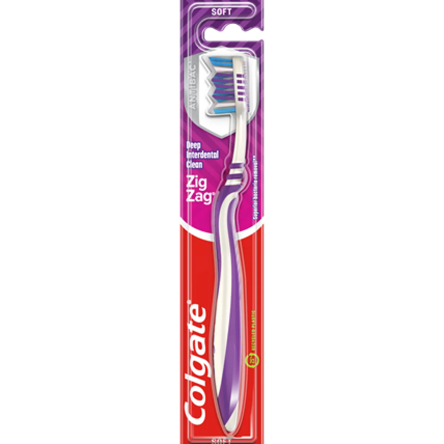 Tandborste Colgate Zig Zag Soft, vinklade borst, antibakteriell