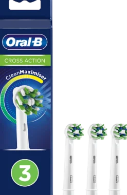 Tandborsthuvud Oral-B Cross Action, 3 st, CleanMaximiser