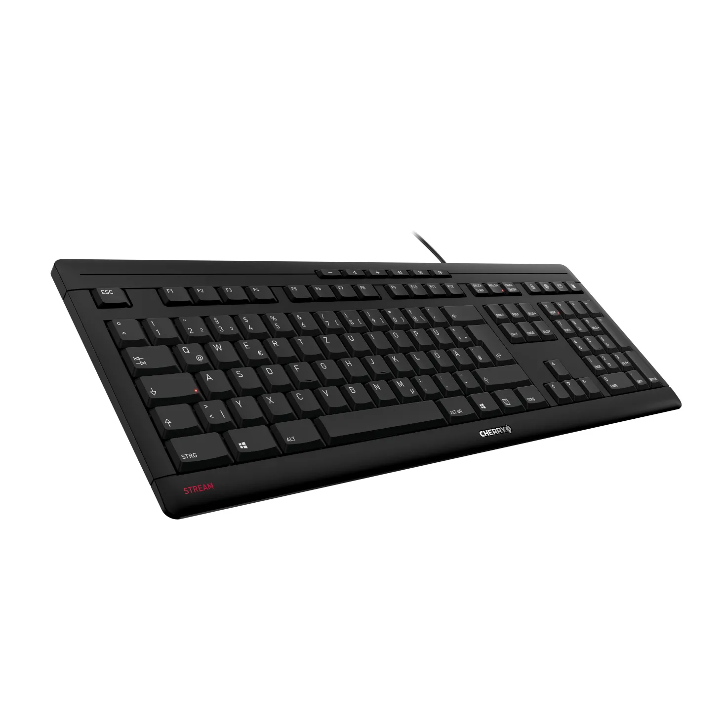 Tangentbord Cherry Stream Keyboard, tyst, svensk layout, USB