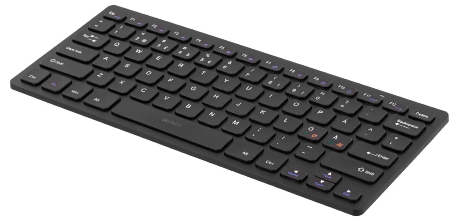 Tangentbord Deltaco Mini Trådlöst, dämpade tangenter, USB-mottagare