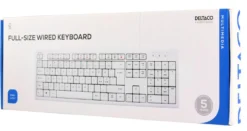 Tangentbord Deltaco TB-628 Nordisk, USB, vit, 13 medieknappar