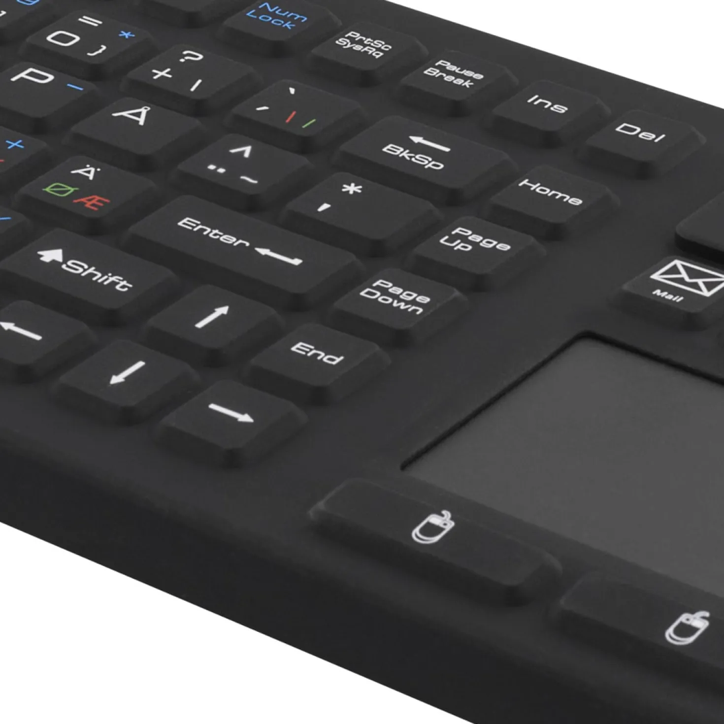 Tangentbord Deltaco TB-503 Silikon Trådlöst, IP65, pekplatta, svart