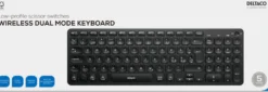 Tangentbord Deltaco TB-902 Trådlöst Lågprofil, Bluetooth, nordisk, svart