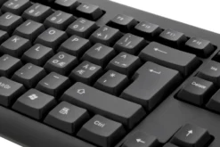 Tangentbord Deltaco USB Svenskt, dämpande tangenter, svart