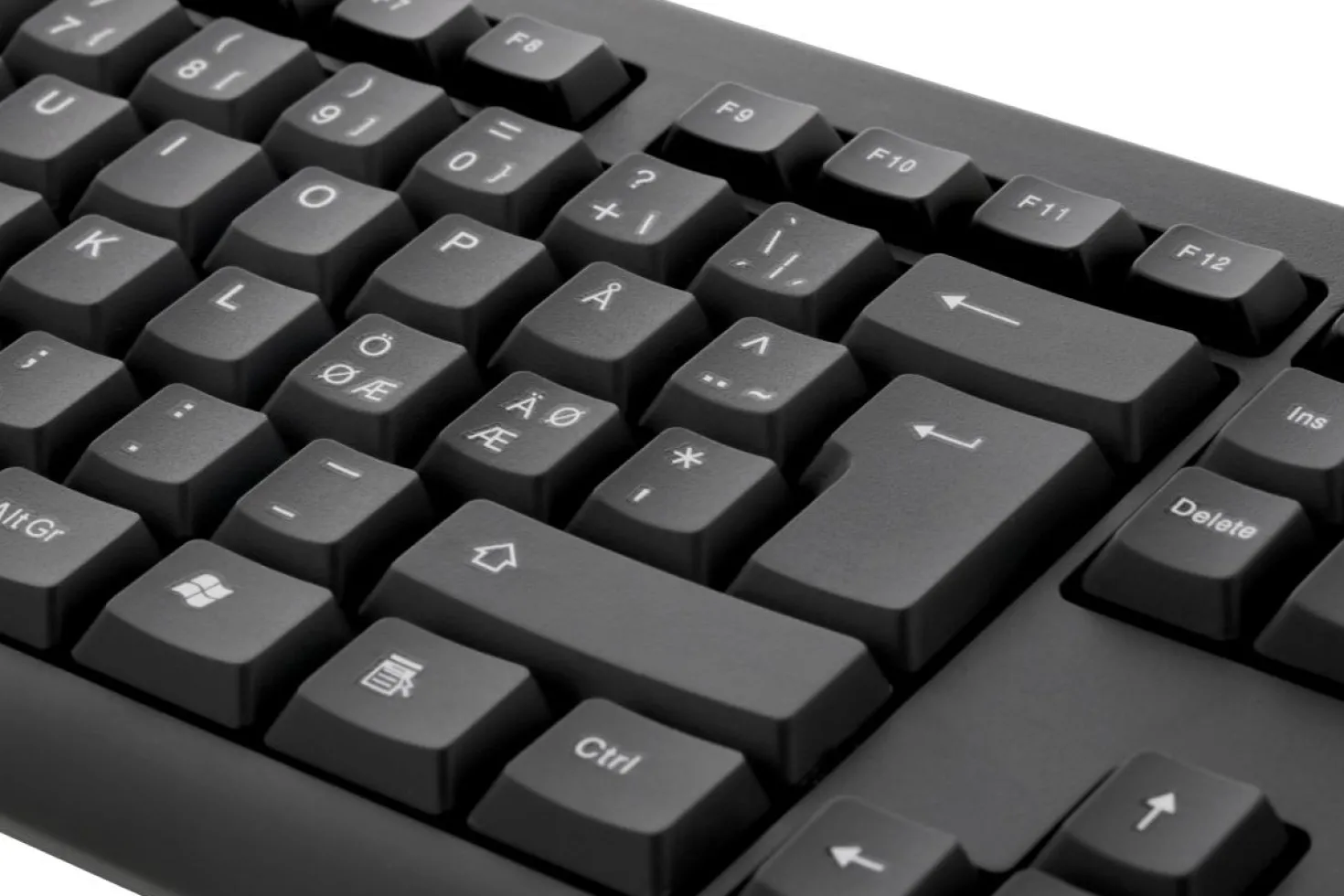 Tangentbord Deltaco USB Svenskt, dämpande tangenter, svart