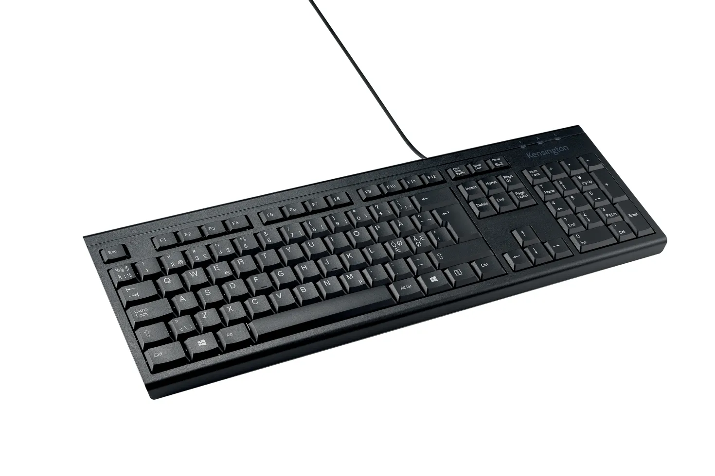 Tangentbord Kensington KB100 EQ, USB-A, spilltåligt, svart