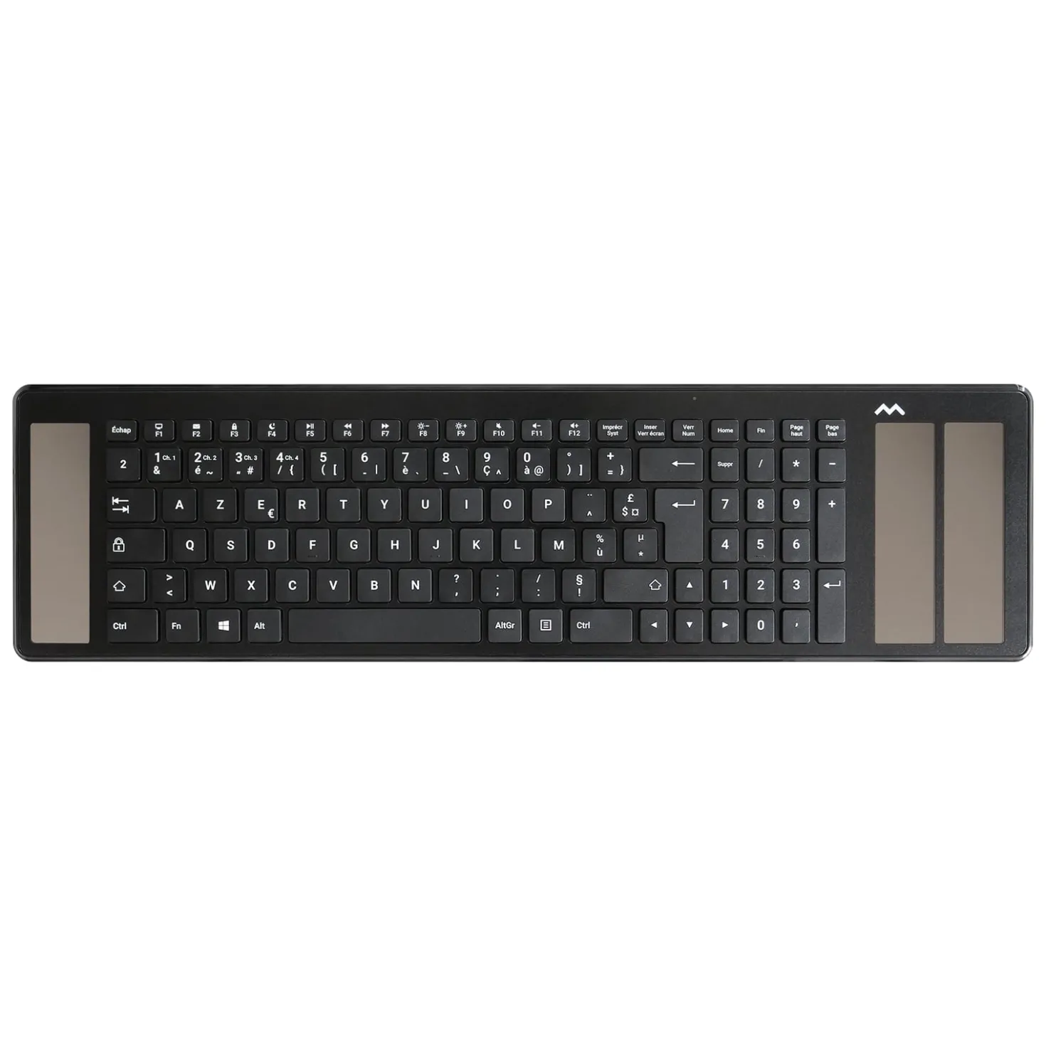 Tangentbord Mousetrapper Trådlöst, Bluetooth 5.0, solcellsladdning, svart