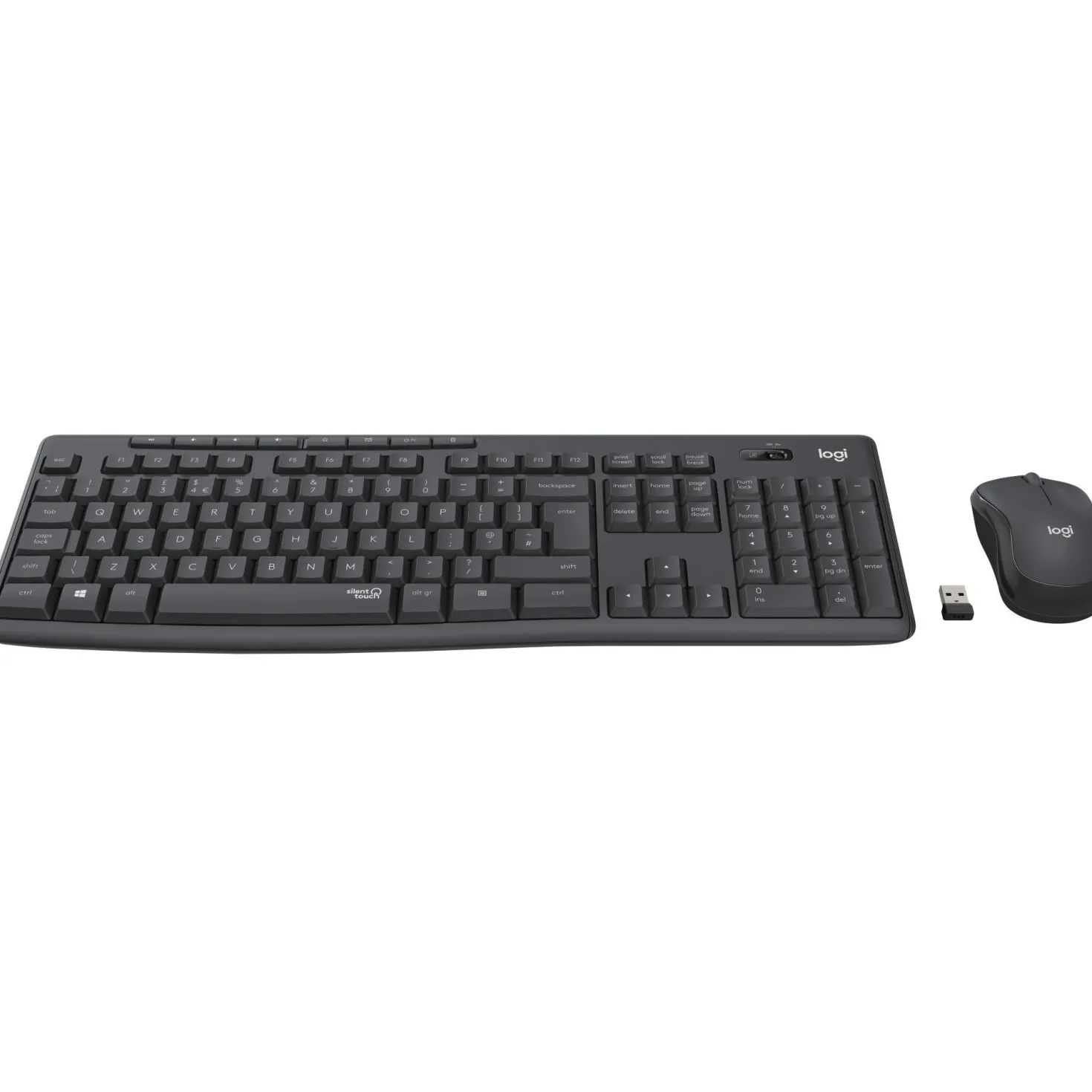 Tangentbord och mus Logitech MK295 Silent Wireless, trådlöst, svart