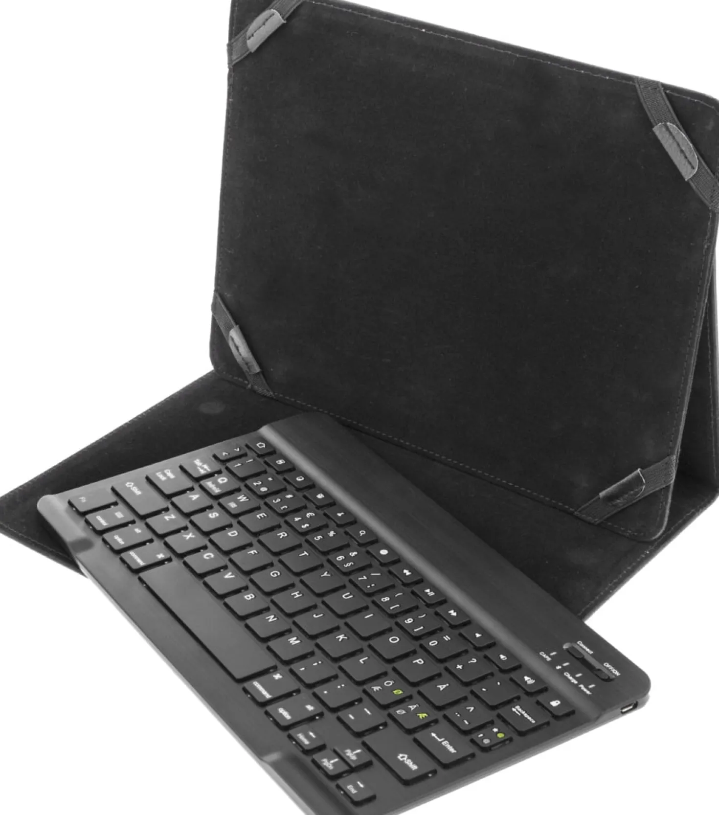 Tangentbordsfodral Deltaco Bluetooth för 10" surfplattor, nordisk, svart
