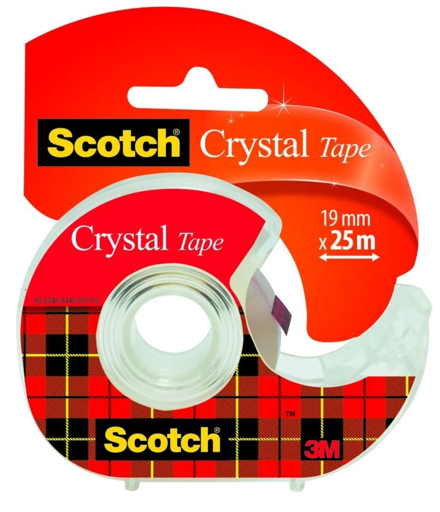 Tejphållare Scotch Crystal med tejp, 19mm x 25m, påfyllningsbar