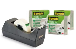 Tejphållare Scotch C38, svart, inkl. 3 rullar tejp 19 mm x 33 m