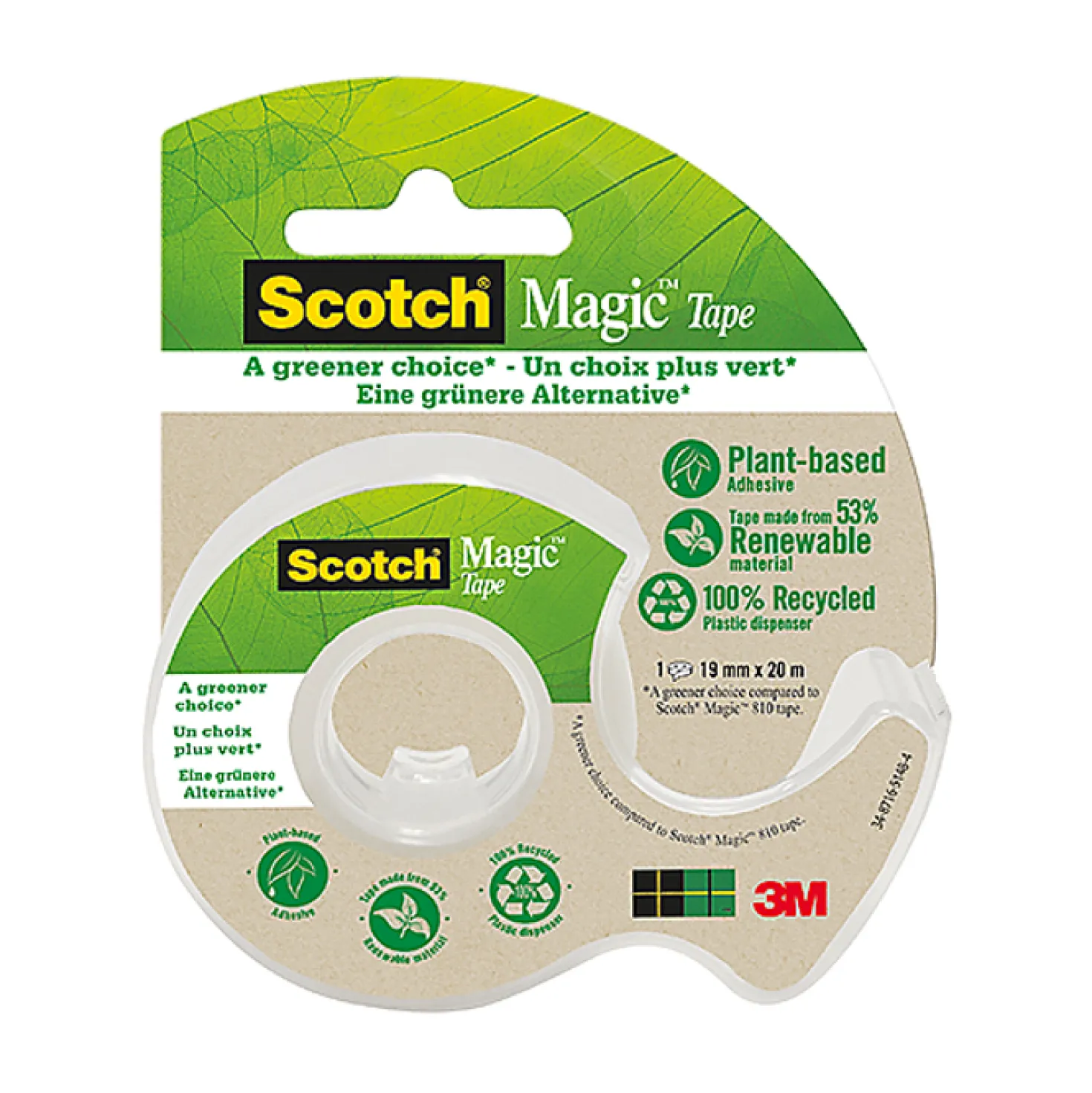 Tejphållare Scotch 900 med dokumenttejp, 19mm x 20m