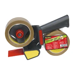 Tejphållare Scotch med 2 rullar packtejp, 50 mm x 66 m, svart