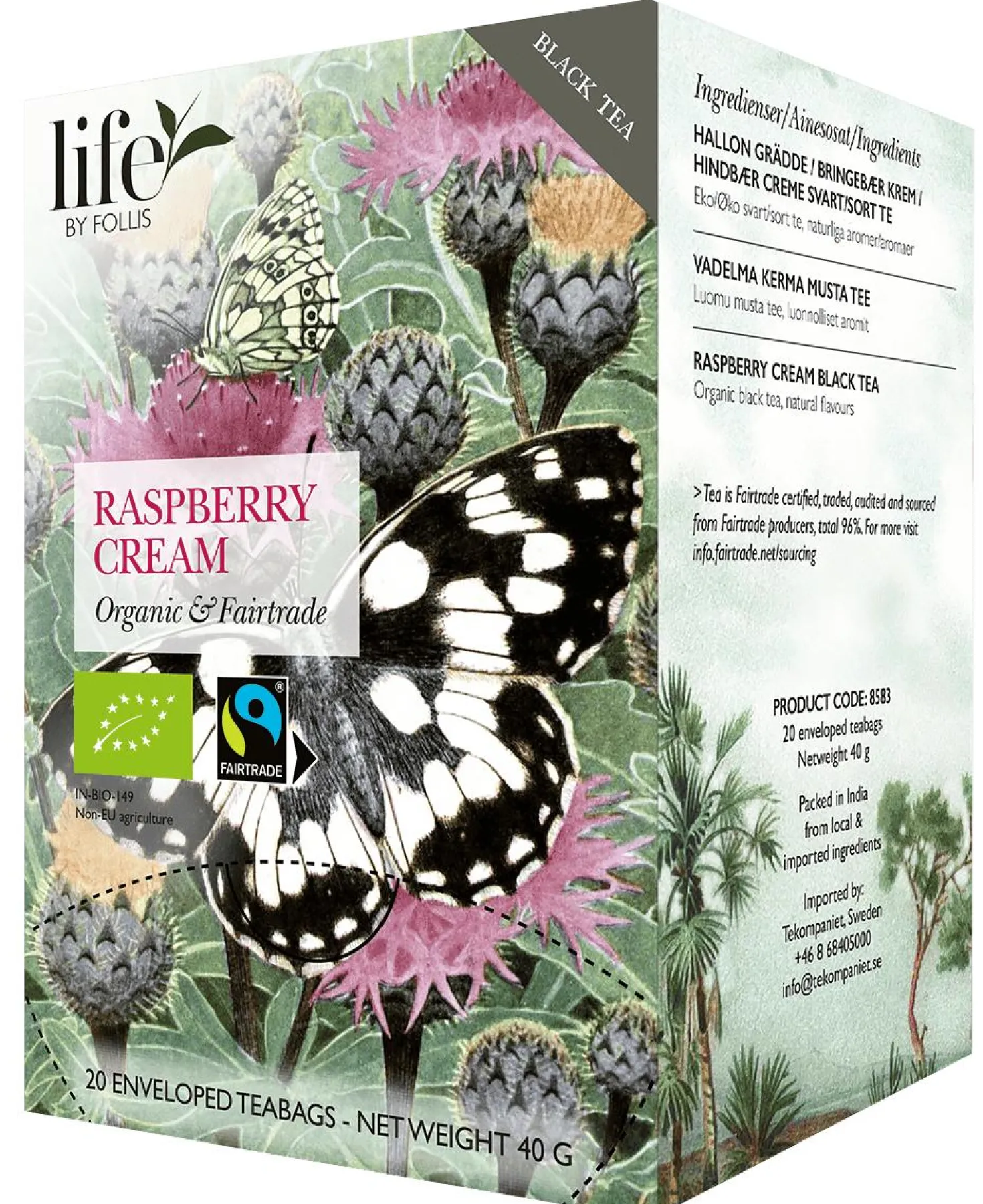 Te LIFE BY FOLLIS Hallon grädde 20/fp
