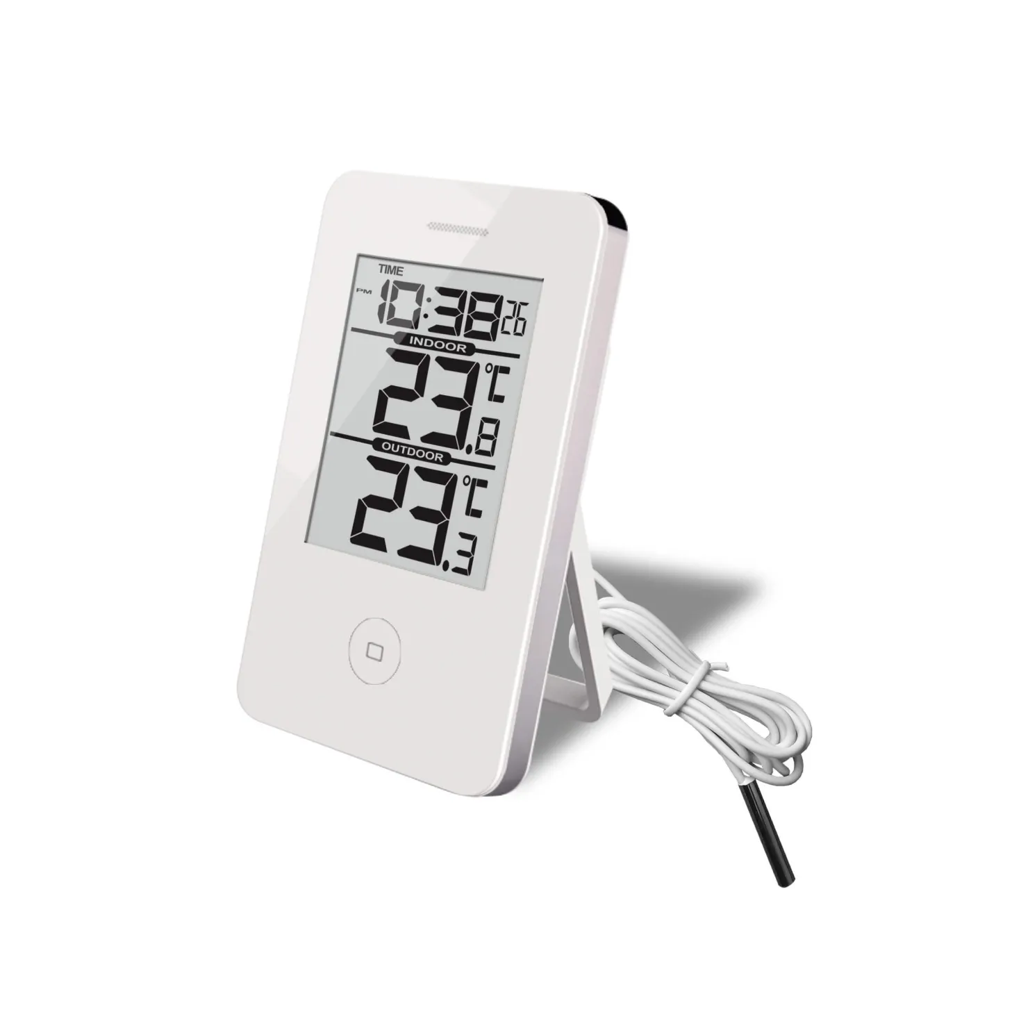 Termometer Non-branded Digital Inne Ute med klocka, vit, min/max