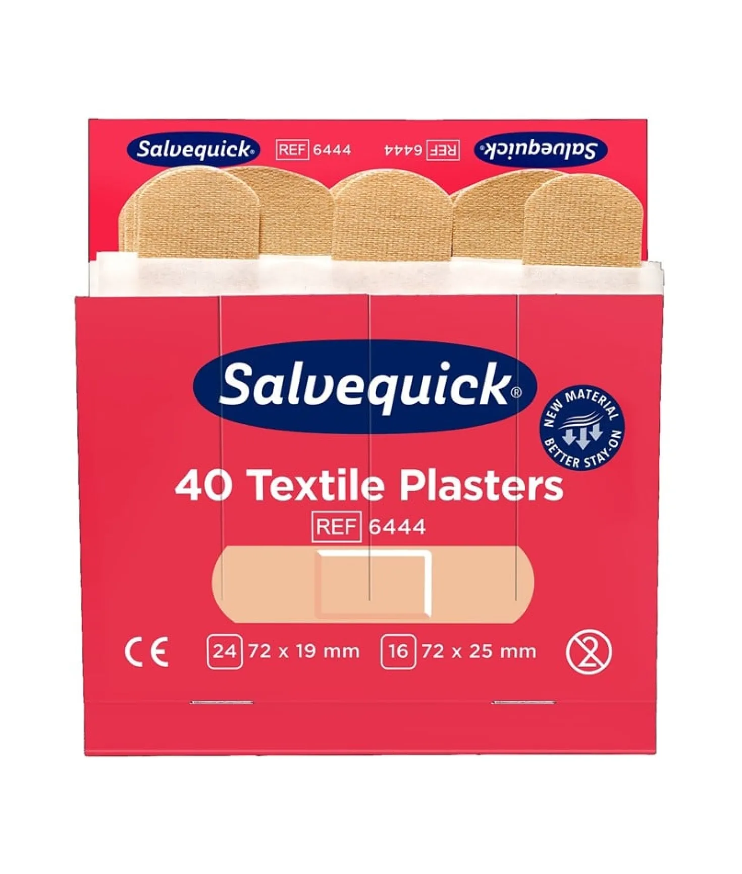 Textilplåster Refill Salvequick 6444, 6 kassetter, 240 st