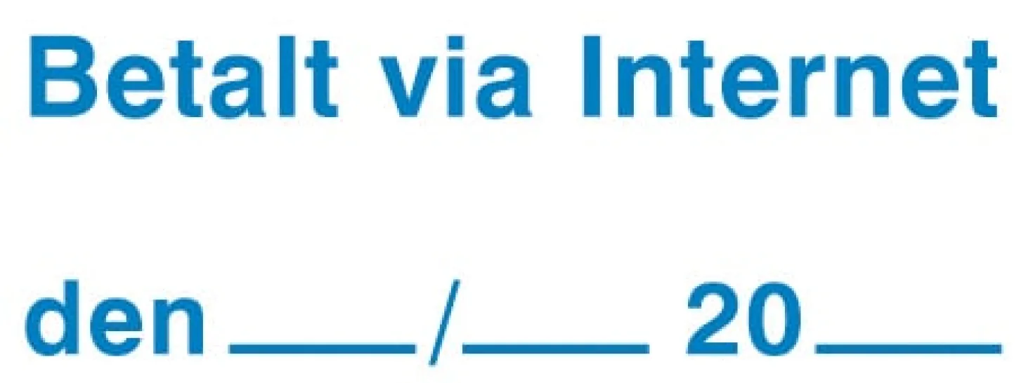 Textstämpel Colop Betald Via, självinfärgande, blå