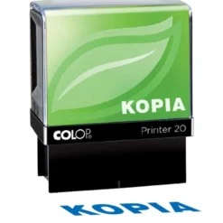 Textstämpel Colop Kopia, självfärgande, blå, 33 x 7 mm