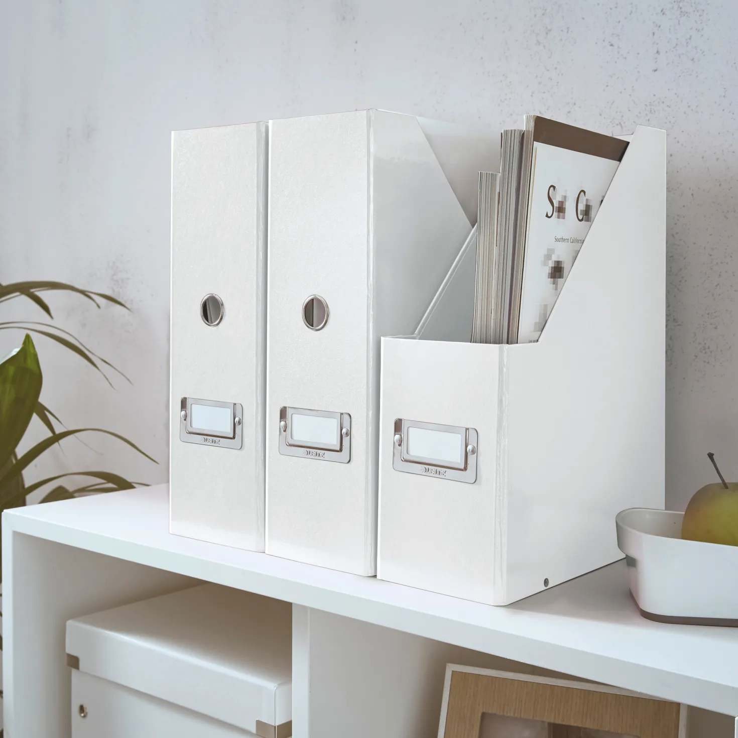 Tidskriftssamlare Leitz Click & Store, vikbar, vit