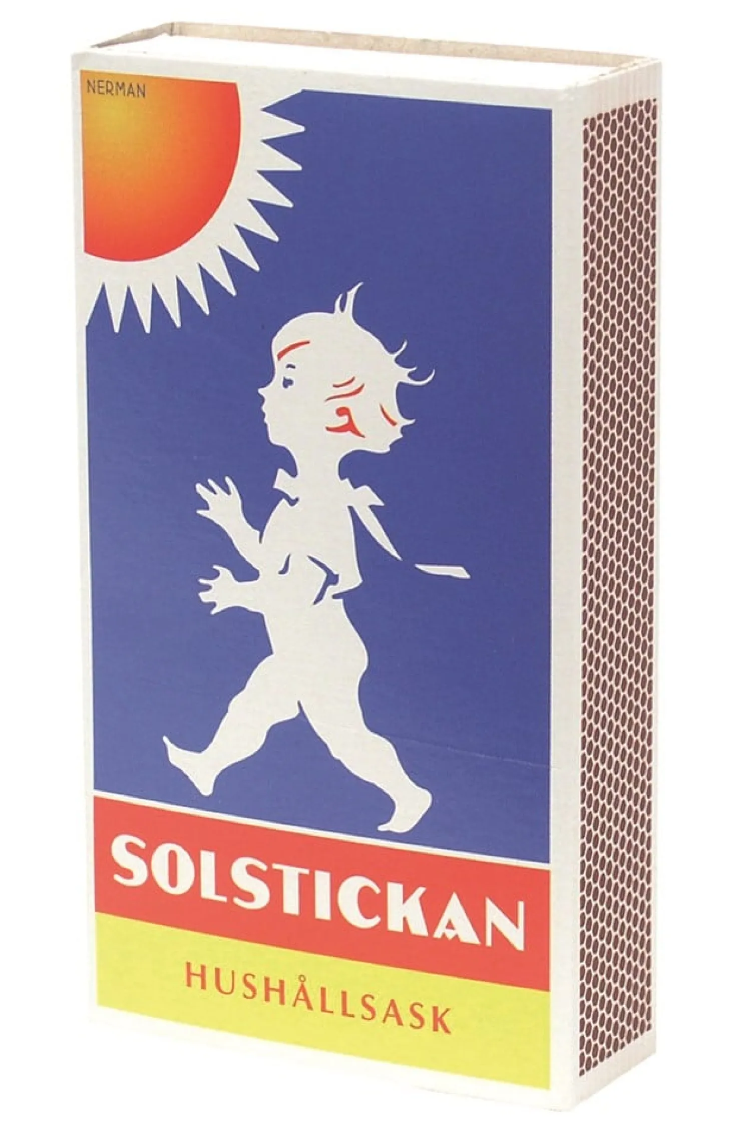 Tändsticksask Solstickan Hushållsask, långa stickor, ca