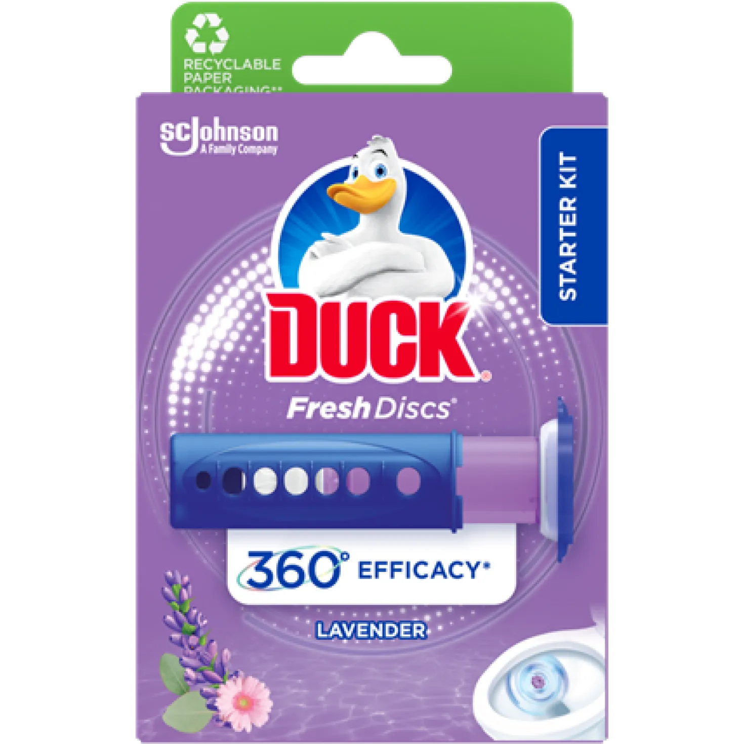 Toalettdoftblock Duck Fresh Discs Lavender, 5x36ml, 600 spolningar
