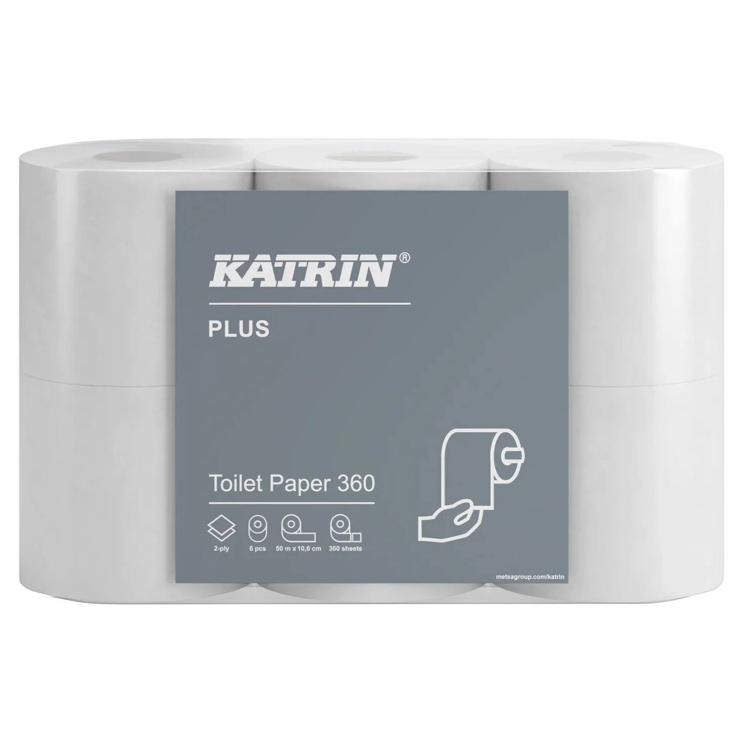 Toalettpapper Katrin Plus 360 2-lag vitt 42rl/fp