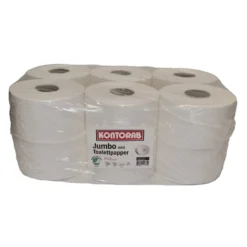 Toalettpapper Kontorab T2 2-lagers, 170m, 12rl/krt, Svanenmärkt