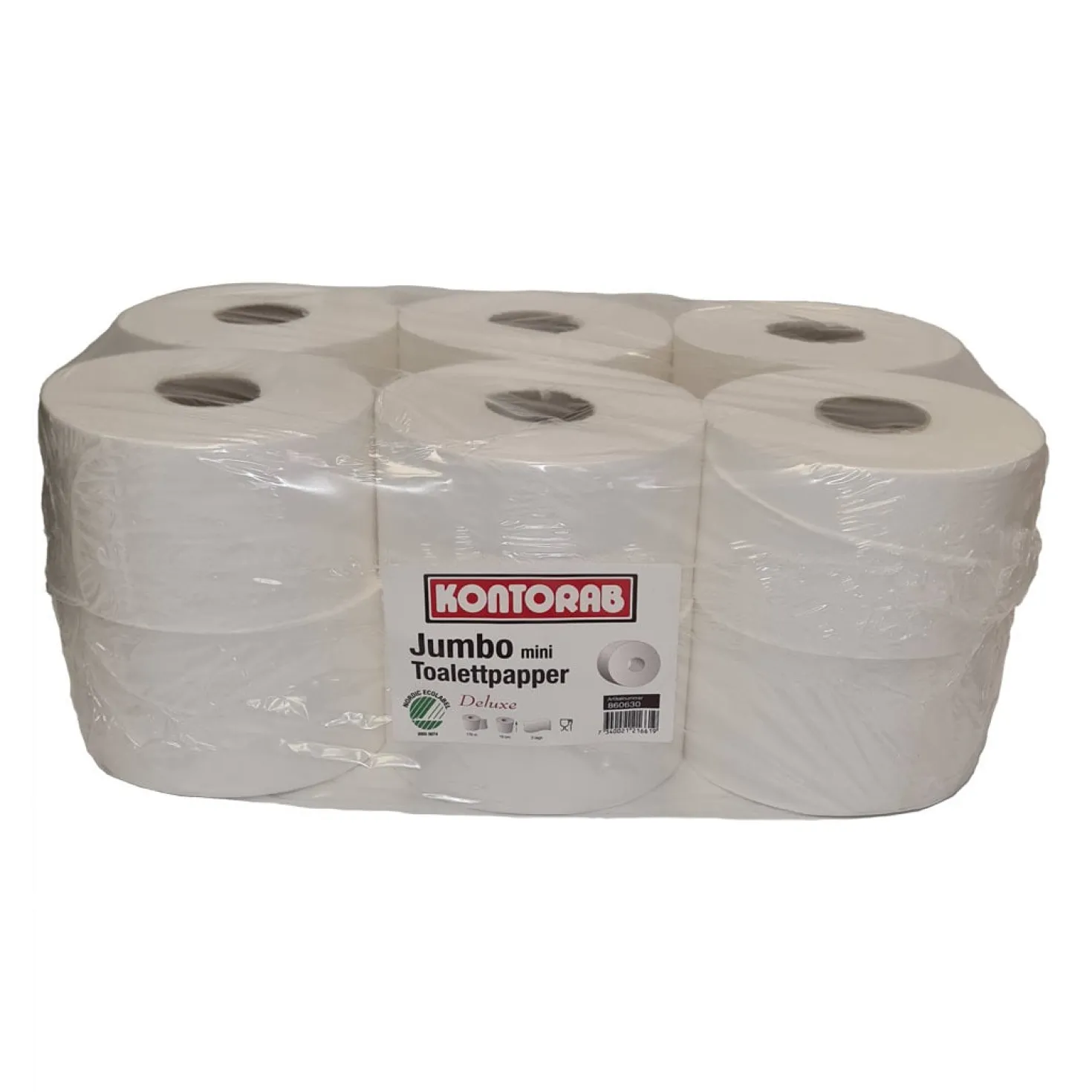 Toalettpapper Kontorab T2 2-lagers, 170m, 12rl/krt, Svanenmärkt